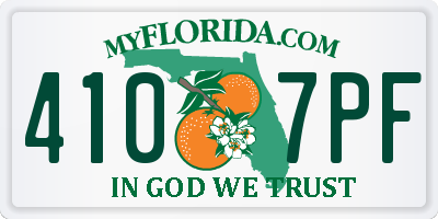 FL license plate 4107PF
