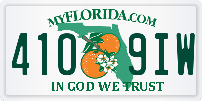 FL license plate 4109IW