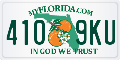 FL license plate 4109KU