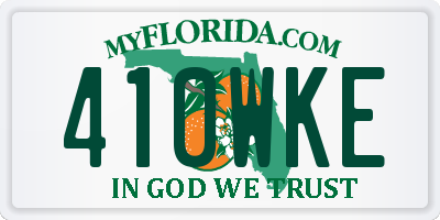 FL license plate 410WKE