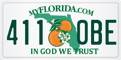FL license plate 4110BE