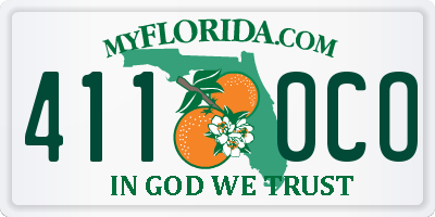 FL license plate 4110CO