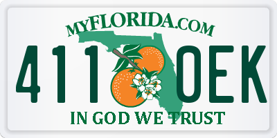 FL license plate 4110EK