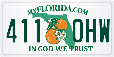 FL license plate 4110HW