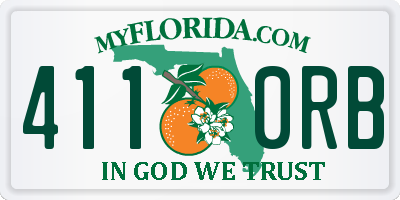 FL license plate 4110RB