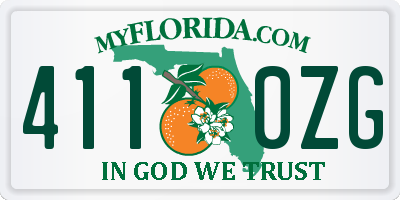 FL license plate 4110ZG