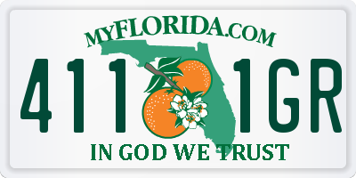 FL license plate 4111GR
