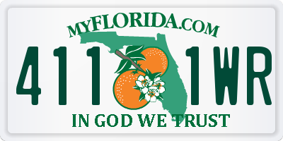 FL license plate 4111WR