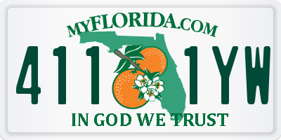 FL license plate 4111YW