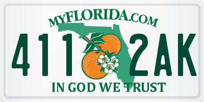 FL license plate 4112AK