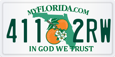 FL license plate 4112RW