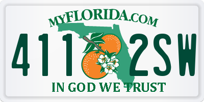 FL license plate 4112SW