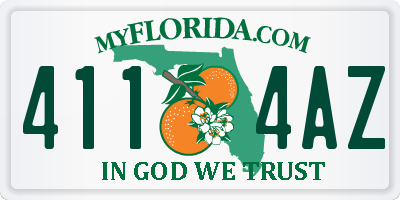 FL license plate 4114AZ