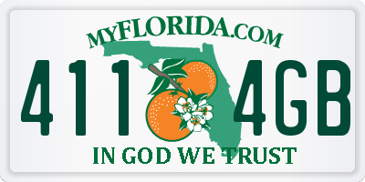 FL license plate 4114GB