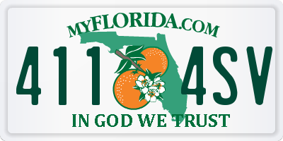 FL license plate 4114SV