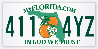 FL license plate 4114YZ