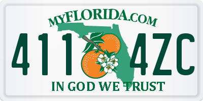 FL license plate 4114ZC