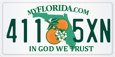 FL license plate 4115XN