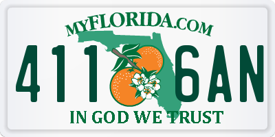FL license plate 4116AN