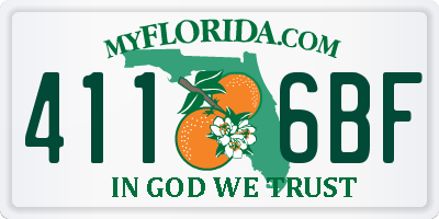 FL license plate 4116BF