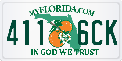 FL license plate 4116CK