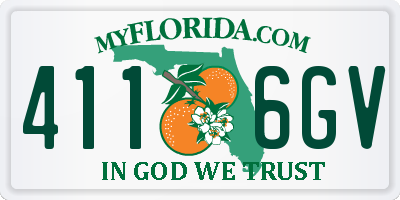 FL license plate 4116GV