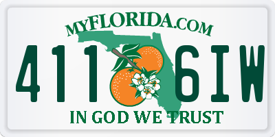 FL license plate 4116IW