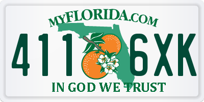 FL license plate 4116XK