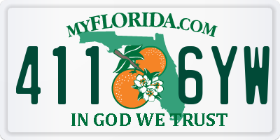 FL license plate 4116YW