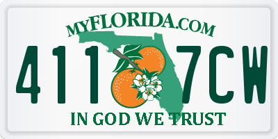 FL license plate 4117CW