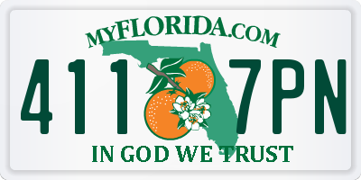FL license plate 4117PN