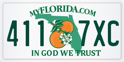 FL license plate 4117XC