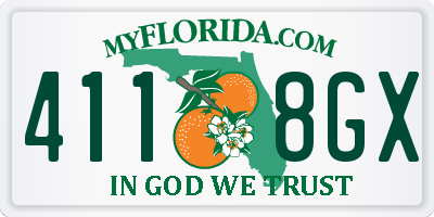 FL license plate 4118GX
