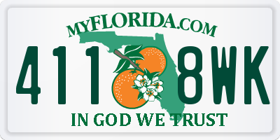 FL license plate 4118WK
