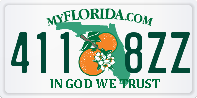 FL license plate 4118ZZ
