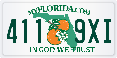 FL license plate 4119XI