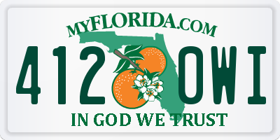 FL license plate 4120WI