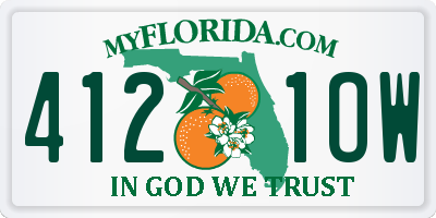 FL license plate 4121OW