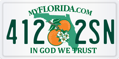 FL license plate 4122SN
