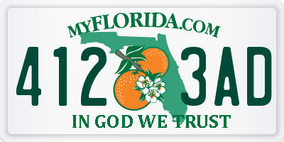 FL license plate 4123AD