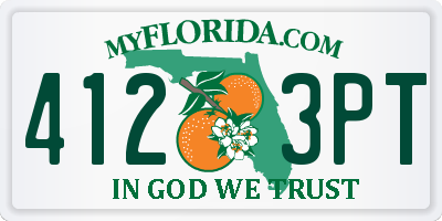 FL license plate 4123PT