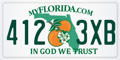 FL license plate 4123XB