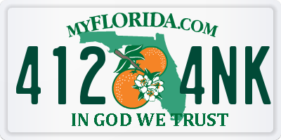 FL license plate 4124NK