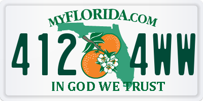 FL license plate 4124WW