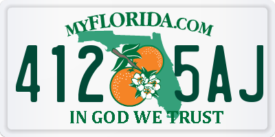 FL license plate 4125AJ