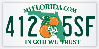 FL license plate 4125SF
