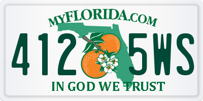 FL license plate 4125WS