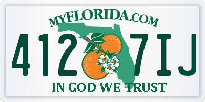 FL license plate 4127IJ