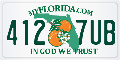 FL license plate 4127UB
