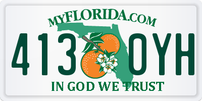 FL license plate 4130YH